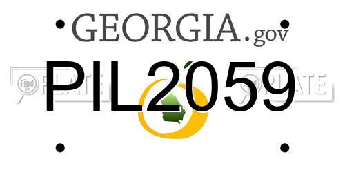 PIL2059 Georgia License Plate