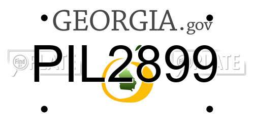 PIL2899 Georgia License Plate