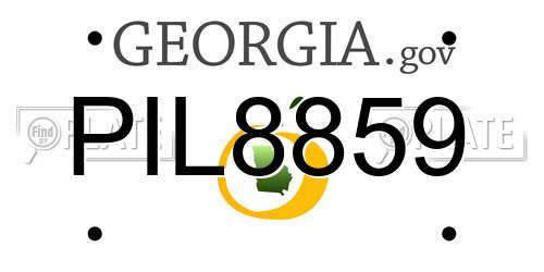 PIL8859 Georgia License Plate