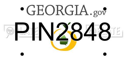 PIN2848 Georgia License Plate