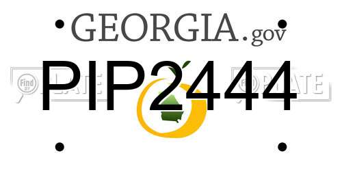 PIP2444 Georgia License Plate