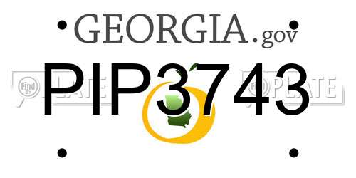 PIP3743 Georgia License Plate