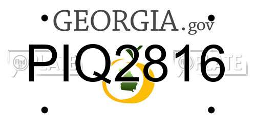 PIQ2816 Georgia License Plate