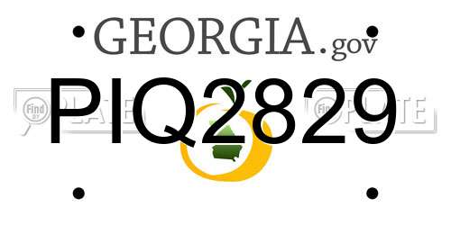PIQ2829 Georgia License Plate