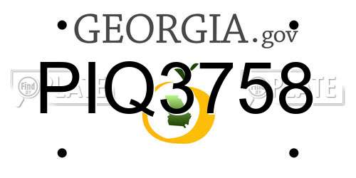 PIQ3758 Georgia License Plate