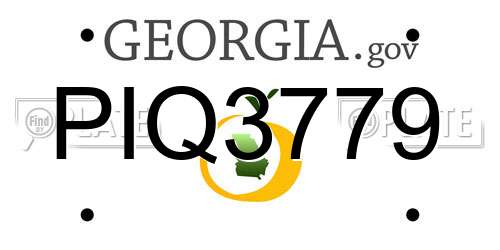 PIQ3779 Georgia License Plate
