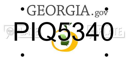 PIQ5340 Georgia License Plate