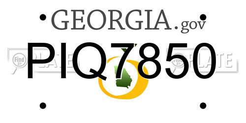 PIQ7850 Georgia License Plate