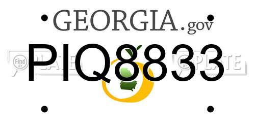 PIQ8833 Georgia License Plate
