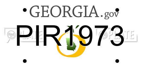 PIR1973 Georgia License Plate