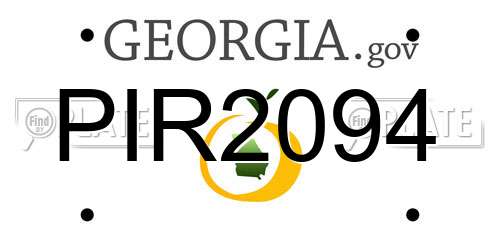 PIR2094 Georgia License Plate
