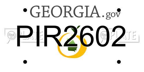 PIR2602 Georgia License Plate