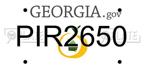 PIR2650 Georgia License Plate