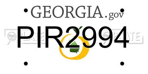 PIR2994 Georgia License Plate
