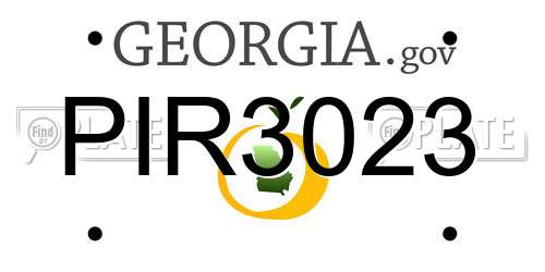 PIR3023 Georgia License Plate