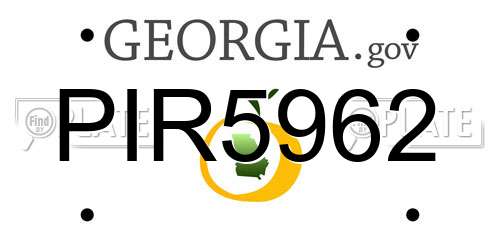 PIR5962 Georgia License Plate