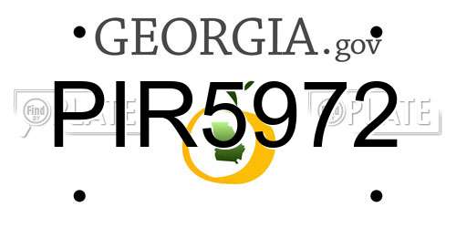PIR5972 Georgia License Plate
