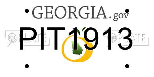 PIT1913 Georgia License Plate