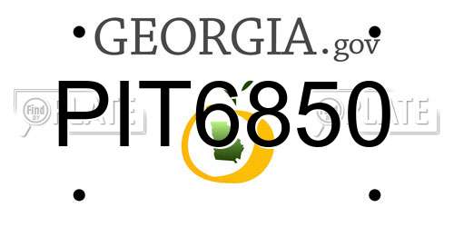 PIT6850 Georgia License Plate