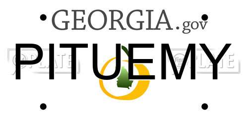 PITUEMY Georgia License Plate
