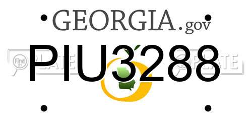 PIU3288 Georgia License Plate