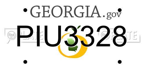 PIU3328 Georgia License Plate