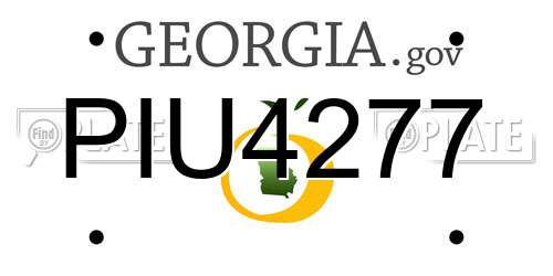 PIU4277 Georgia License Plate