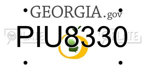 PIU8330 Georgia License Plate