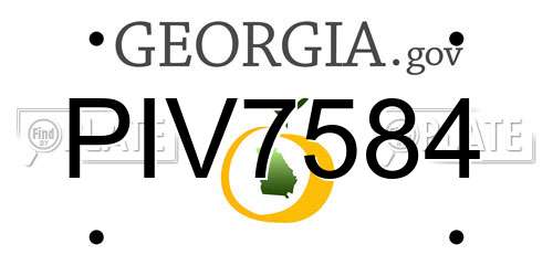 PIV7584 Georgia License Plate