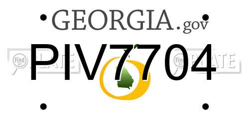 PIV7704 Georgia License Plate