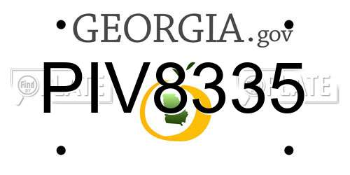 PIV8335 Georgia License Plate
