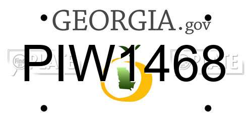 PIW1468 Georgia License Plate