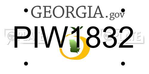 PIW1832 Georgia License Plate