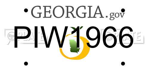 PIW1966 Georgia License Plate