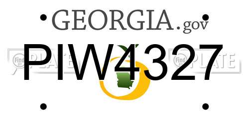 PIW4327 Georgia License Plate