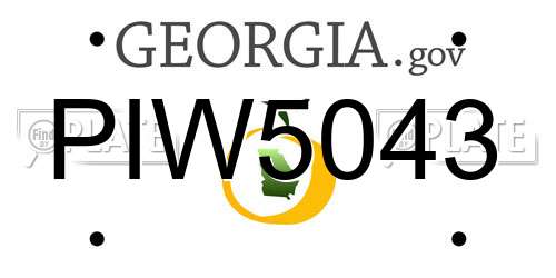 PIW5043 Georgia License Plate