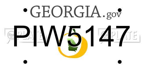 PIW5147 Georgia License Plate