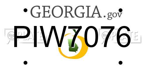 PIW7076 Georgia License Plate