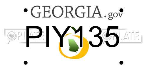PIY135 Georgia License Plate