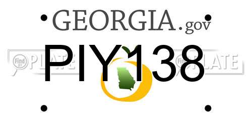 PIY138 Georgia License Plate