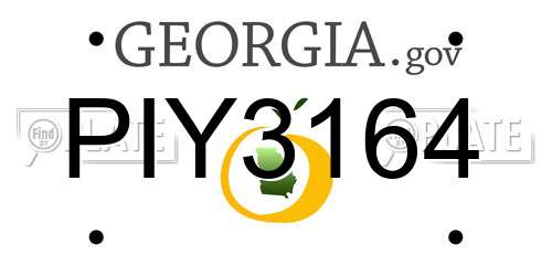 PIY3164 Georgia License Plate
