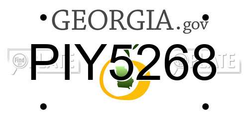 PIY5268 Georgia License Plate