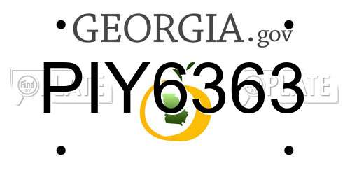 PIY6363 Georgia License Plate