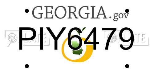 PIY6479 Georgia License Plate