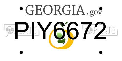 PIY6672 Georgia License Plate