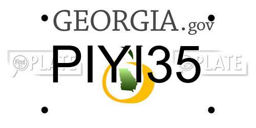 PIYI35 Georgia License Plate