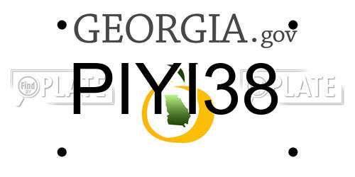 PIYI38 Georgia License Plate