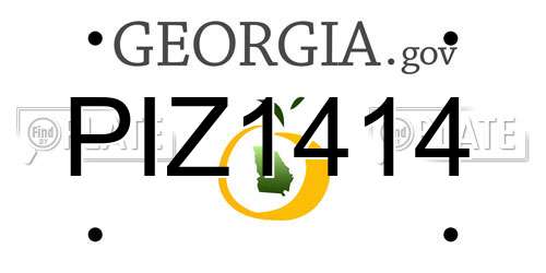 PIZ1414 Georgia License Plate