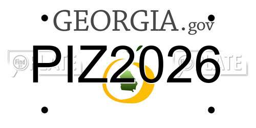PIZ2026 Georgia License Plate