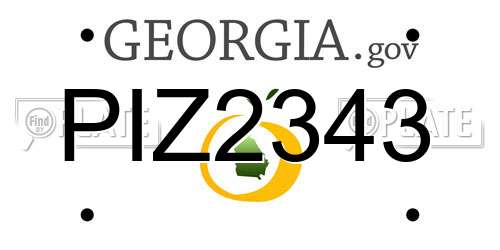 PIZ2343 Georgia License Plate